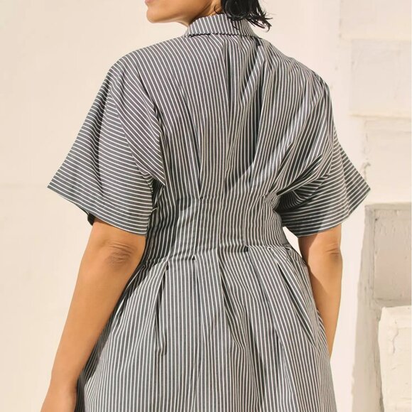 NWT Anthropologie The Tobie Button-Front Pleated Mini Shirt Dress by Exquise L - Picture 6 of 16